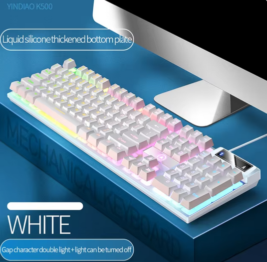 Clavier de jeu mecanique RVB LED blanc