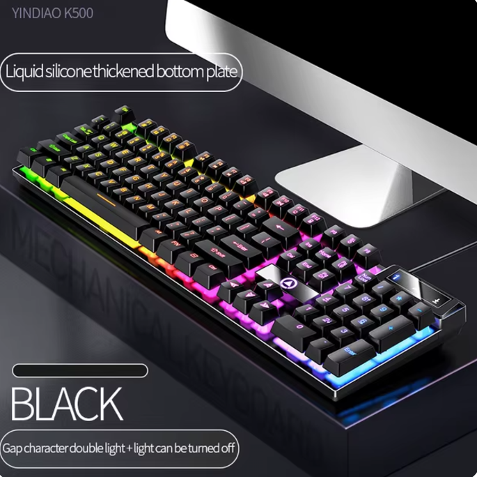 Clavier de jeu mecanique RVB LED blanc