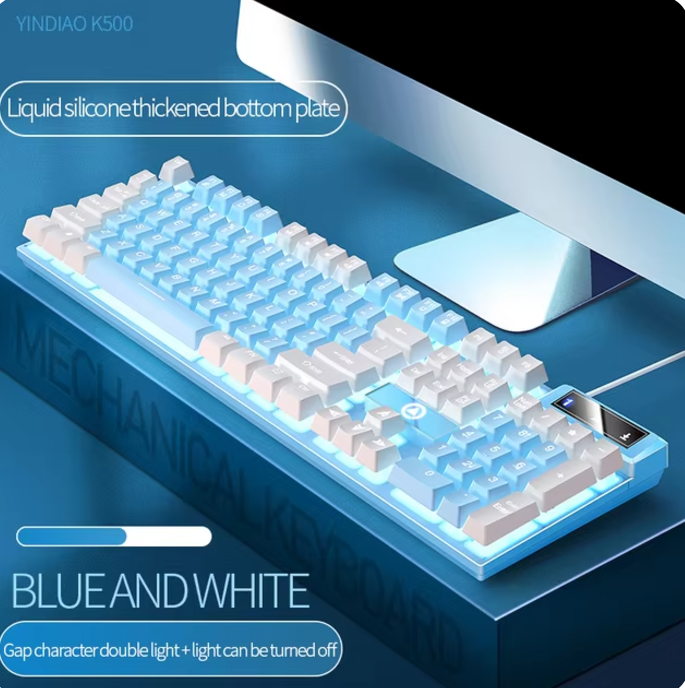 Clavier de jeu mecanique RVB LED blanc