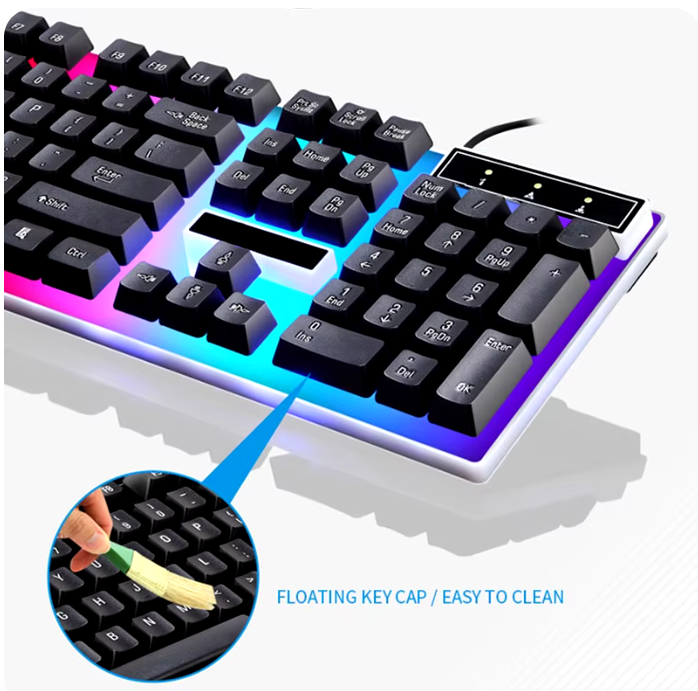 Ensemble clavier et souris noir RVB