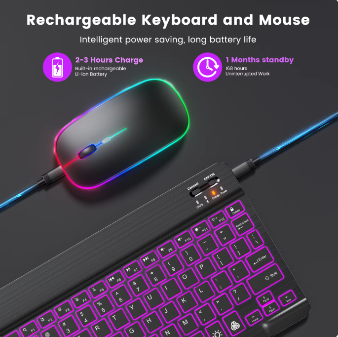 Clavier et souris led Bluetooth